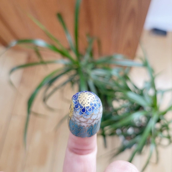 *RARE* Vintage Cloisonne Owl Bird Thimble - Picture 6 of 8